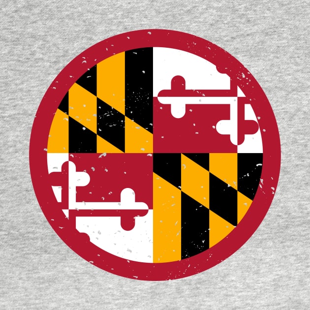 Retro Maryland State Flag // Vintage Maryland Grunge Emblem by Now Boarding